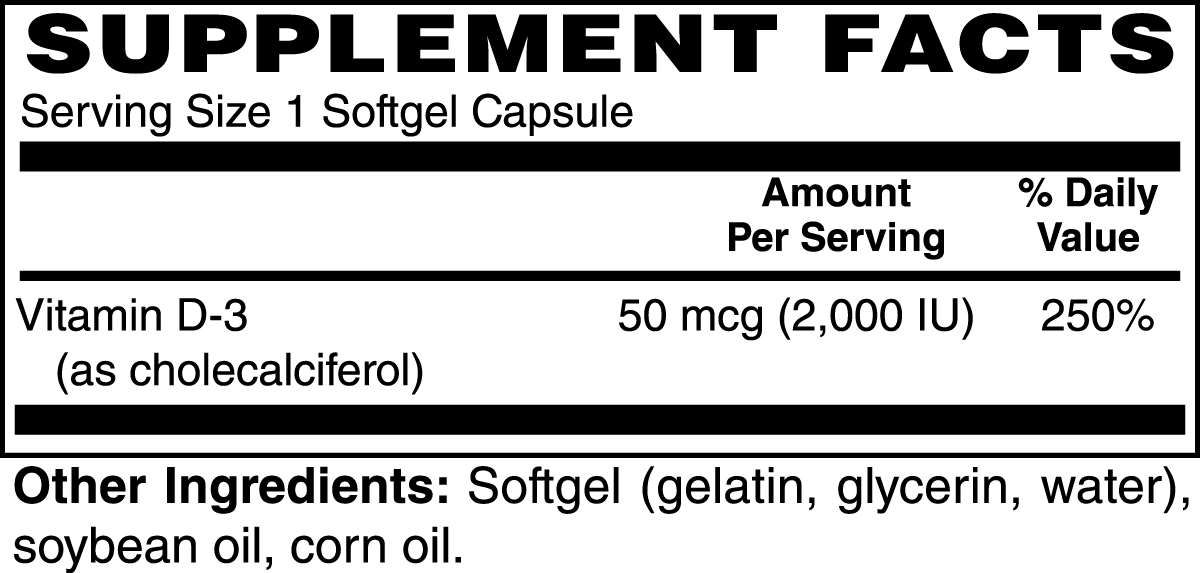 Portal Vitamin D3 2,000 IU (100 Softgels)